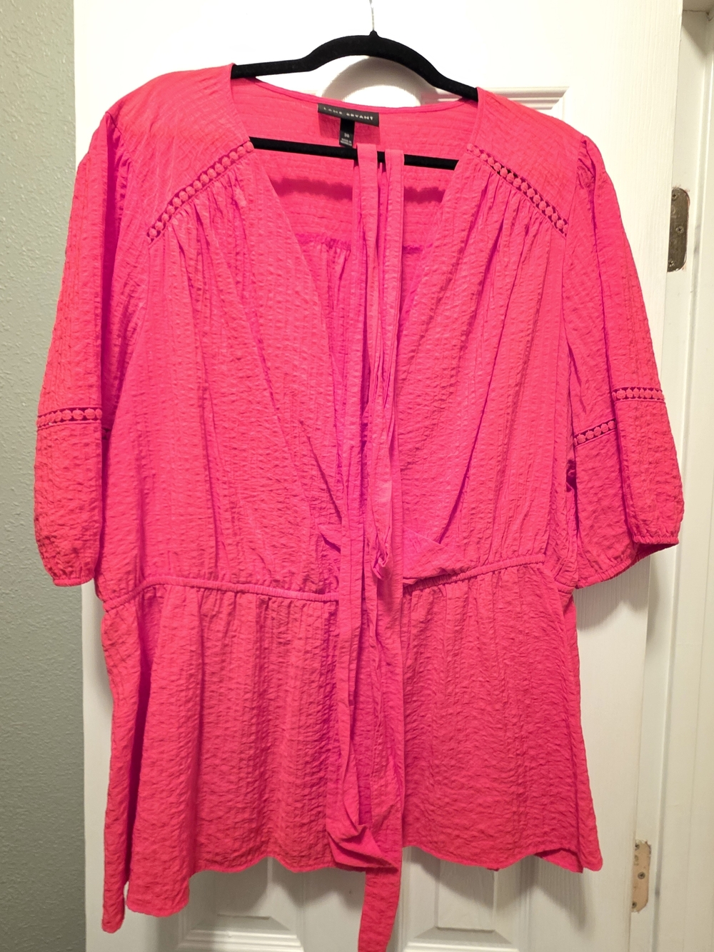 Lane Bryant Red Tie-Front Tunic